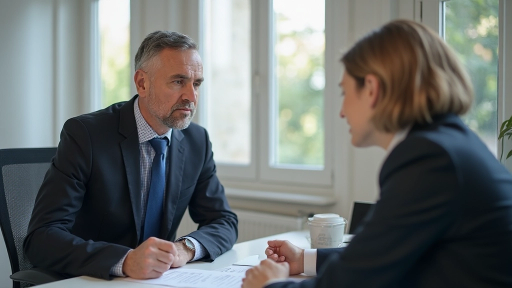 Профессиональный консультант обсуждает управление кредитами и долгами с клиентом в офисе