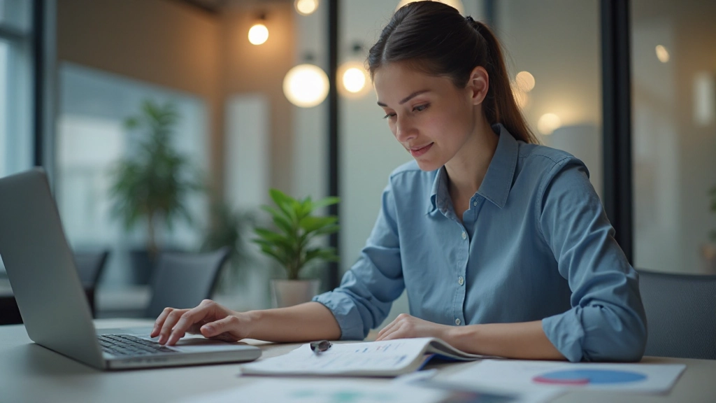 Планирование финансовых целей на ноутбуке с графиками и диаграммами