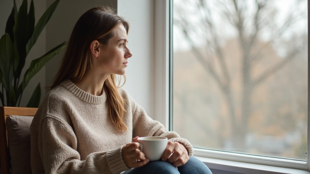 Человек медитирует перед окном, размышляя о финансовых целях и планах