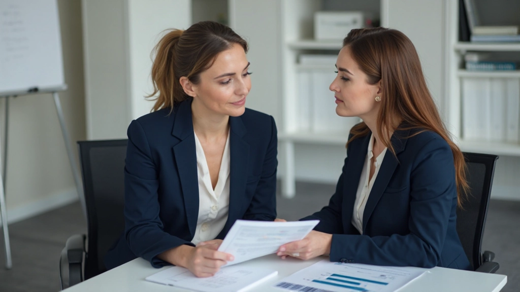 Финансовый консультант обсуждает инвестиционный портфель с клиентом